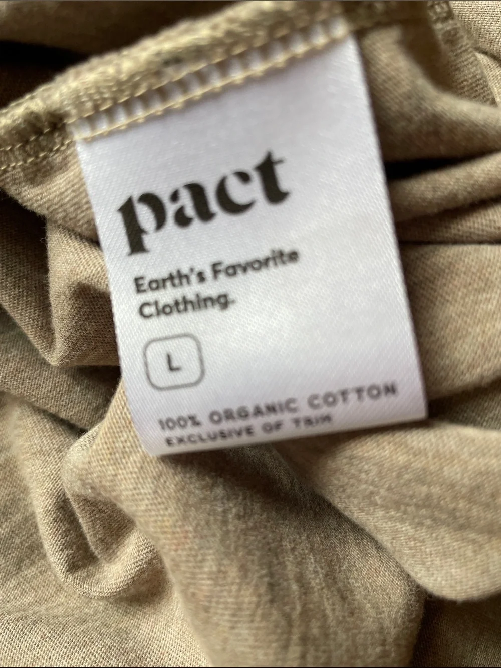 Pact Softspun Tank Midi Dress One Side Slit Organic Cotton Oatmeal Size Large